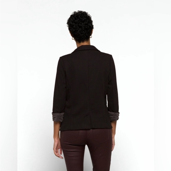 Skies are Blue Black Contrast Scrunch Cuff Knit Blazer Size 3X - Picture 2 of 9